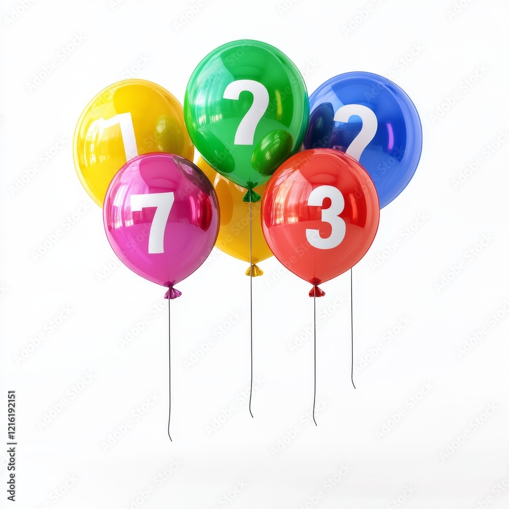Balloons Numbers Isolated on white background