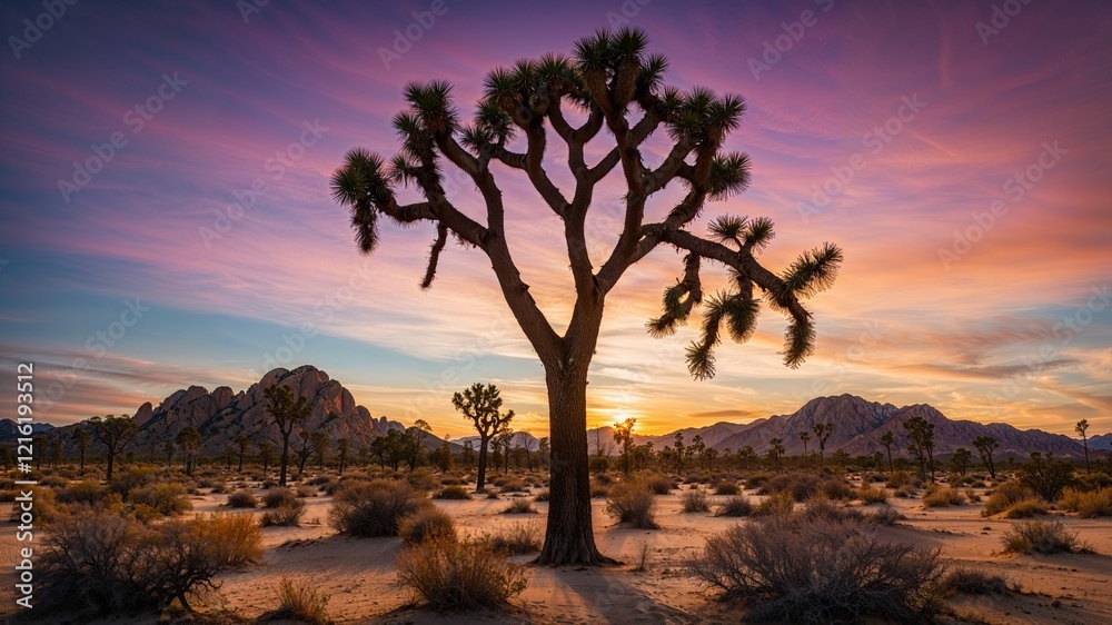 Joshua Tree National Park at Sunset with Scenic Views Joshua Tree National Park at Sunset with Scenic Views