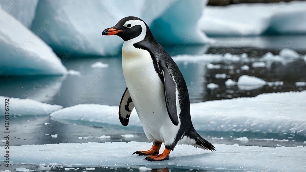 Fototapeta premium Penguin in polar regions