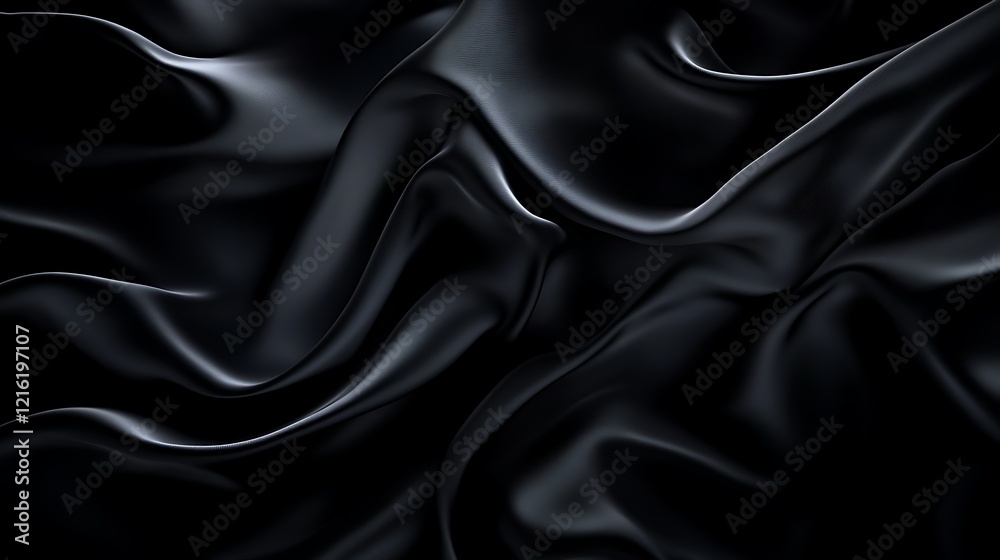 Fototapeta premium Dark Draped Fabric Abstract Background Texture