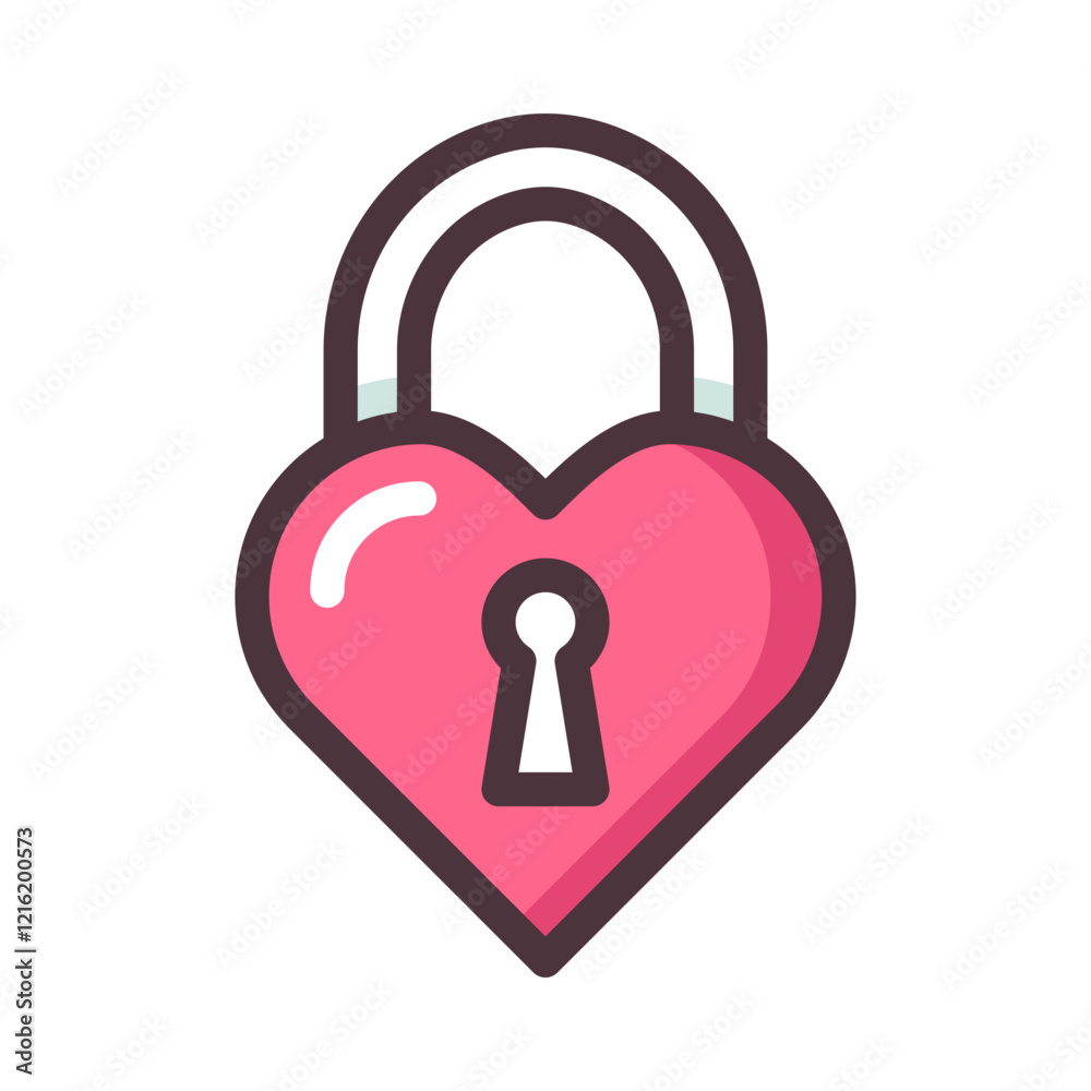 padlock love filled icon