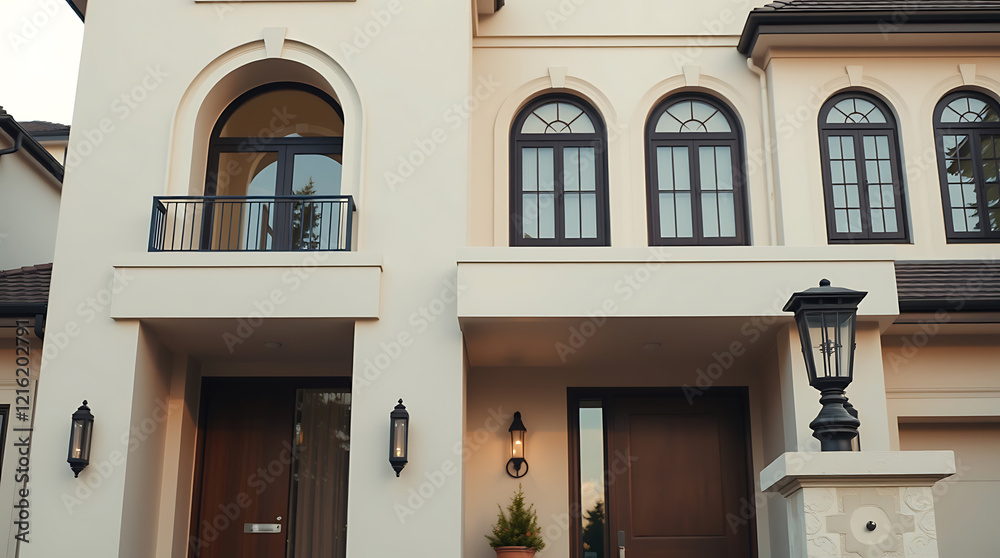 Obraz premium Magnificent Modern Home Exterior: Architectural Design and Luxury Real Estate