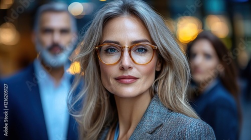 Confident professional woman in stylish glasses photo