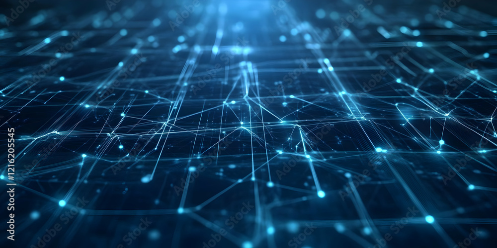 Abstract Background Shows Interconnected Nodes and Lines with Futuristic Design Elements Abstract Background Shows Interconnected Nodes and Lines with Futuristic Design Elements
