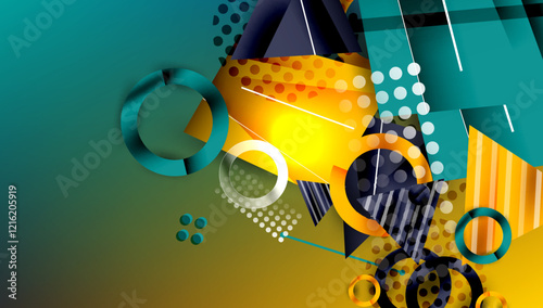 Abstract background geometric design with colorful gradients