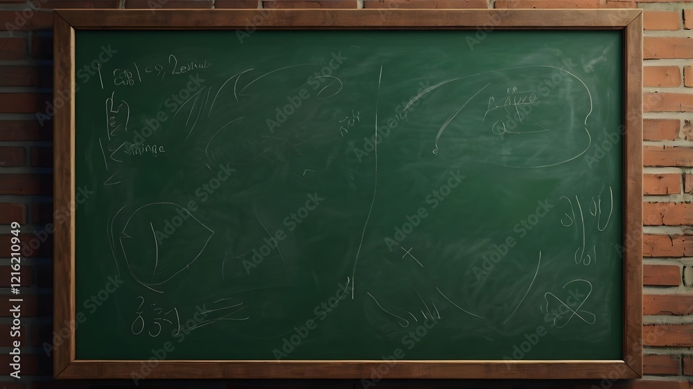 Fototapeta premium Close-Up of an Empty Green School Chalkboard with Textured Surface.