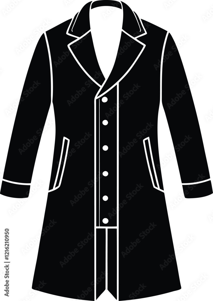 Naklejka premium Overcoat silhouette vector illustration