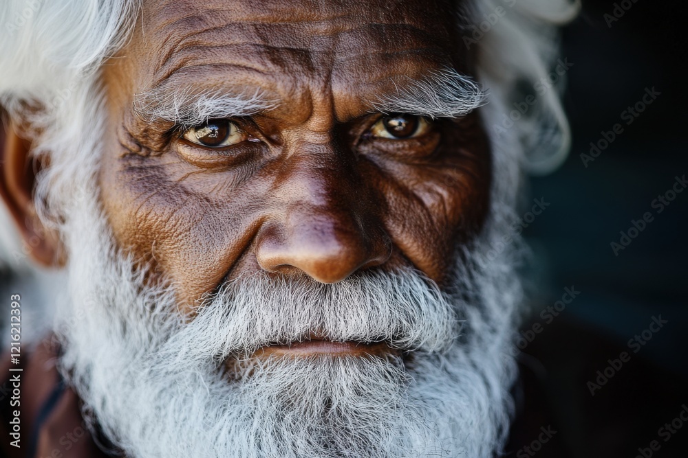 A portrait of a bone carver's face, ivory complexion, ancient eyes, white hair, ancestral beard pattern, reverent look A portrait of a bone carver's face, ivory complexion, ancient eyes, white hair, ancestral beard pattern, reverent look