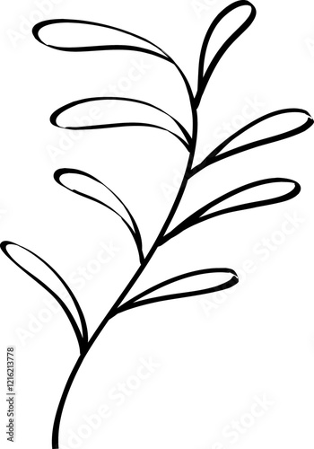 leaf line art decoration vector
