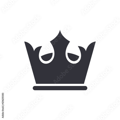 King crown solid icons, minimalist vector illustration ,simple transparent graphic element .Isolated on white background