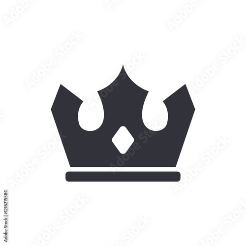 King crown solid icons, minimalist vector illustration ,simple transparent graphic element .Isolated on white background