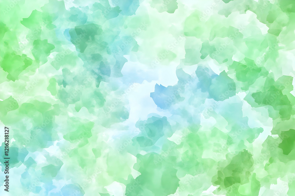 Abstract Watercolor Background Creates a Soft, Dreamy Mood with its Blend of Green and Blue Hues Abstract Watercolor Background Creates a Soft, Dreamy Mood with its Blend of Green and Blue Hues