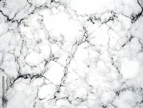 White Marble Background Texture Shows Natural Veins and Cracks with Elegant Smooth Surface