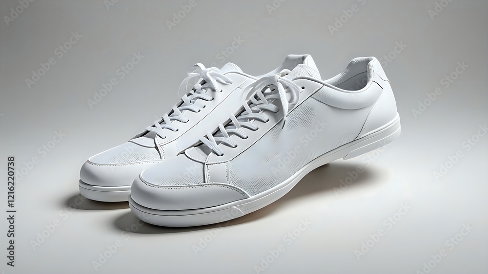 Pair of White Sneakers Floating with Soft Shadows on Neutral Background
Pair of White Sneakers Floating with Soft Shadows on Neutral Background