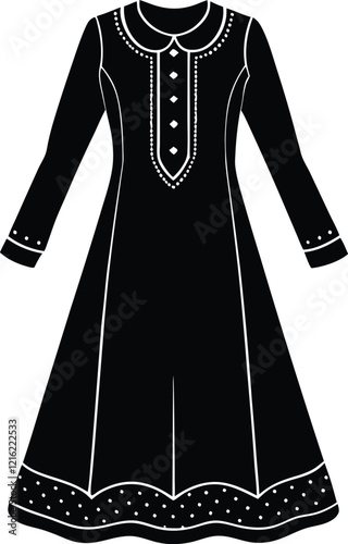  Salwar kameez silhouette vector illustration