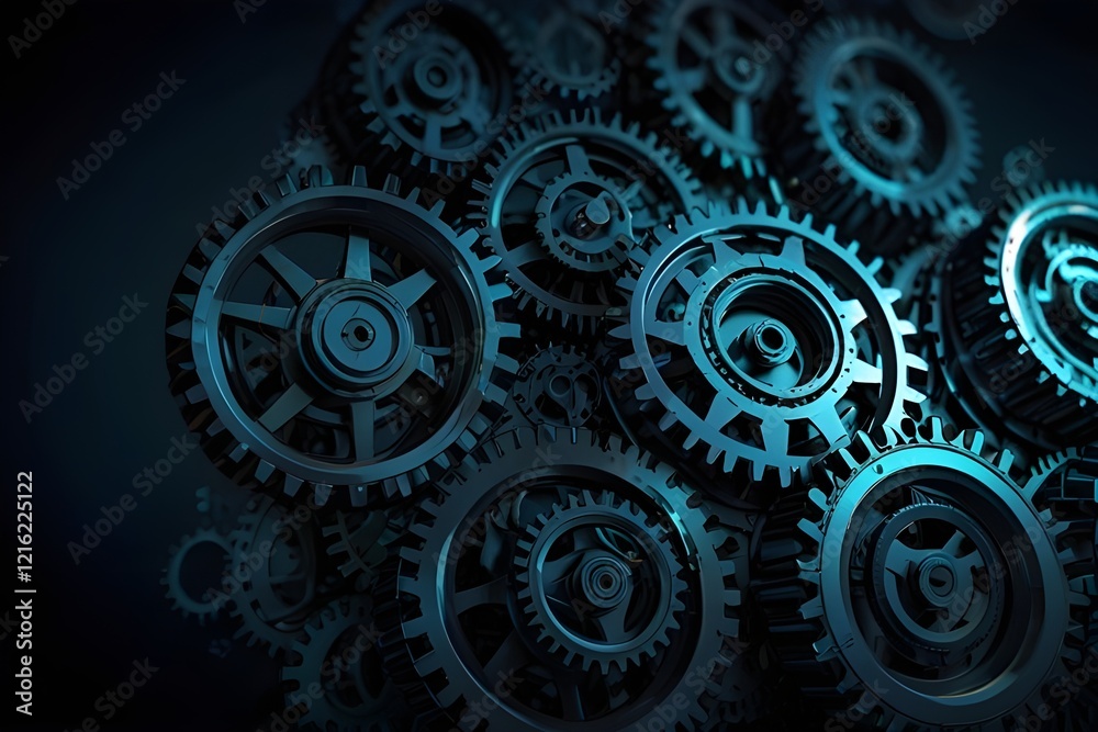 Technology abstract background from gearwheels composition. Horizontal light banner for teamwork, industrial, communication or automation conceptual Generative AI Technology abstract background from gearwheels composition. Horizontal light banner for teamwork, industrial, communication or automation conceptual Generative AI