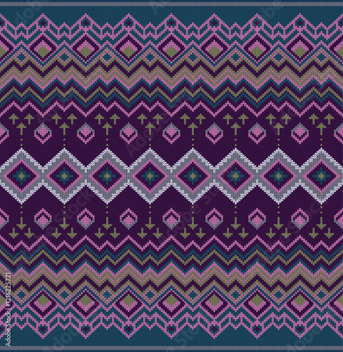 Seamless ethnic pattern drak tone