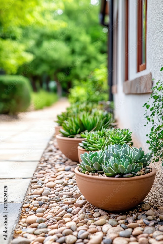 Fototapeta premium Succulent Karoo-Inspired Garden Design: A Harmonious Blend of Nature and Aesthetics for Modern Outdoor Spaces