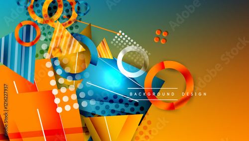 Abstract background geometric design with colorful gradients