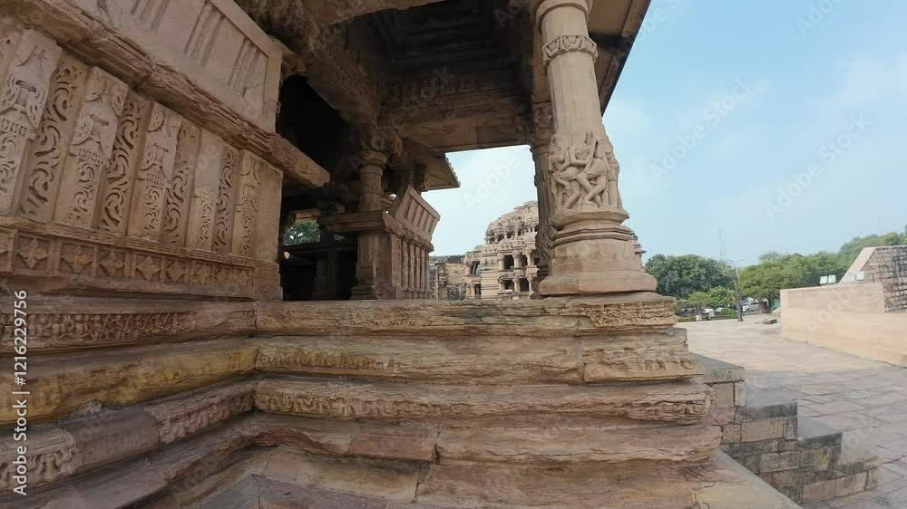 Exterior view of sas bahu temple in Gwalior, Madhya Pradesh