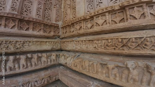 Intricate carvings at sasbahu temple, Gwalior, Madhya Pradesh photo