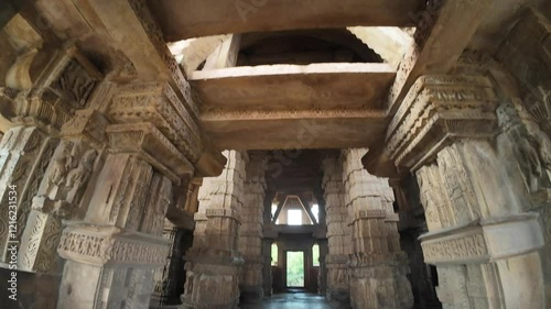 Intricate Carvings and Architectural Pillars of Sas Bahu Temple (Sahastra Bahu) in Gwalior , Madhya Pradesh photo