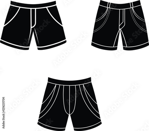 Shorts silhouette vector illustration.