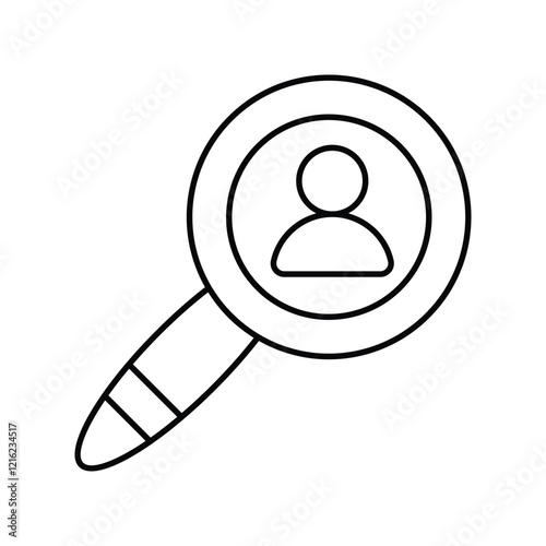 staff searching line icon with white background vector stock illustration