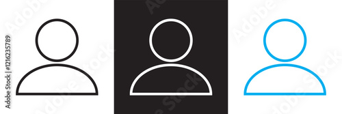 Profile icons and ID card symbols. Design for identity, contact, avatar, and user interface themes. isolated on white and black background. vector illustration. EPS 10