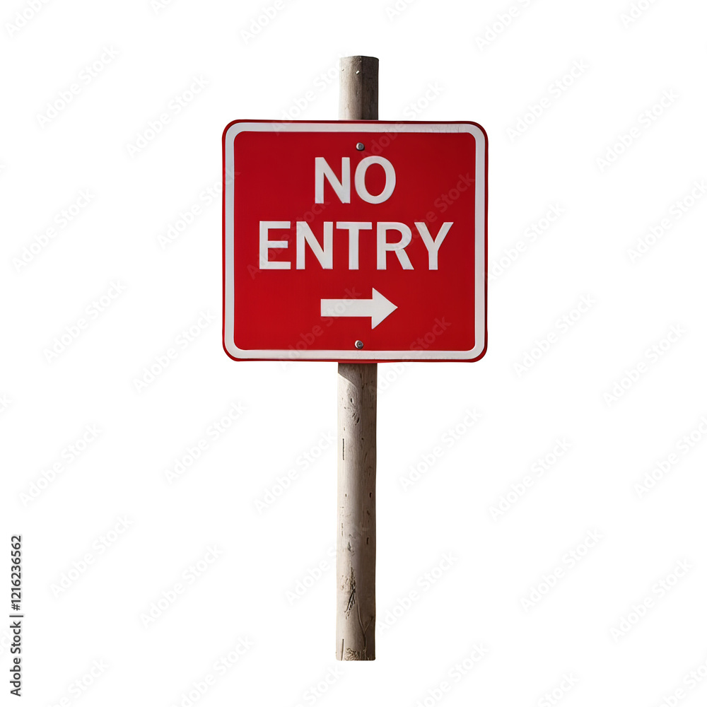 No entry road sign on transparent background PNG Generative AI No entry road sign on transparent background PNG Generative AI