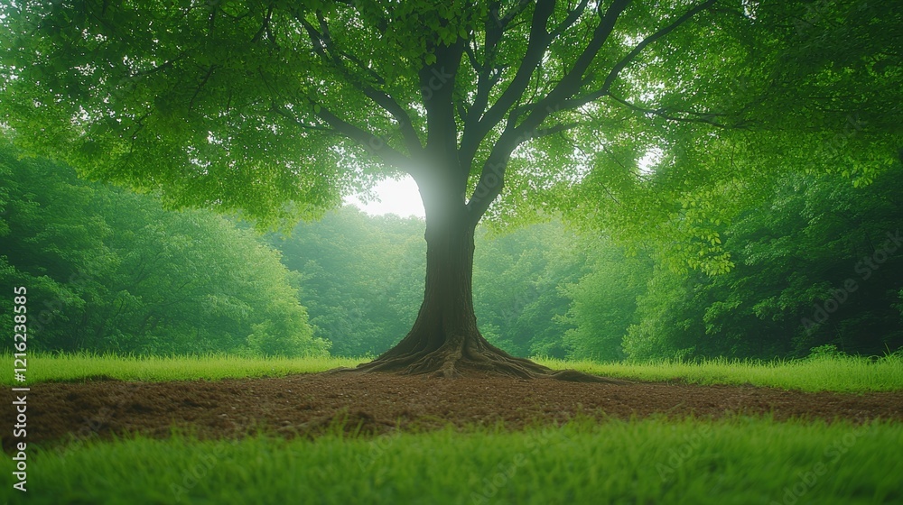 Majestic Tree in Lush Green Forest Majestic Tree in Lush Green Forest
