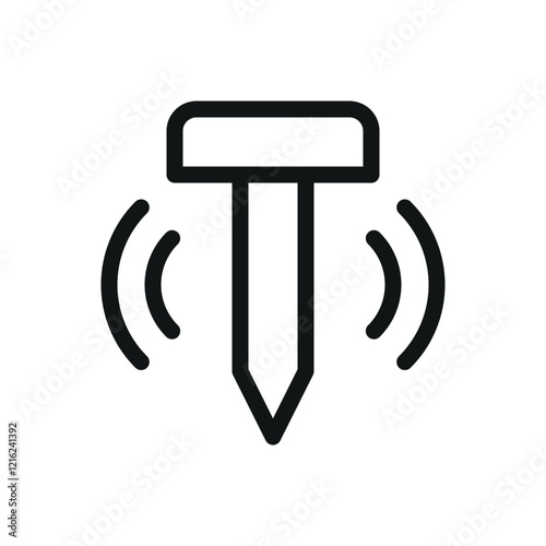 Solar mole repellent line icon, vole repeller vector symbol with editable stroke