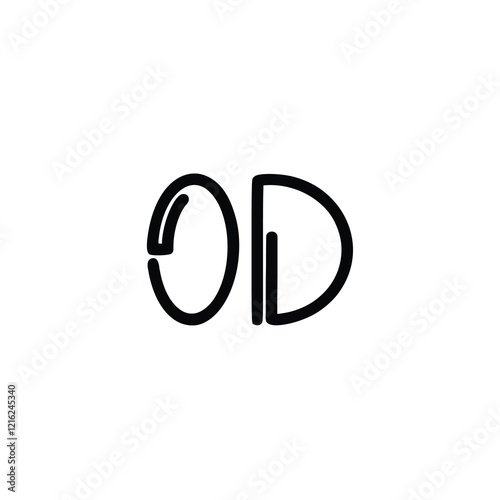 OD monogram logo design letter text name symbol monochrome logotype alphabet character simple logo