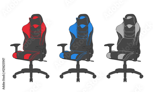 ゲーミングチェアのイラストセット