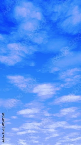 流れる雲のループ背景 青空 縦型 ビデオ