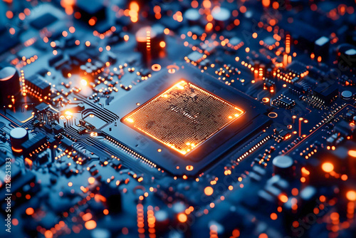 Closeup of Smart microchip background