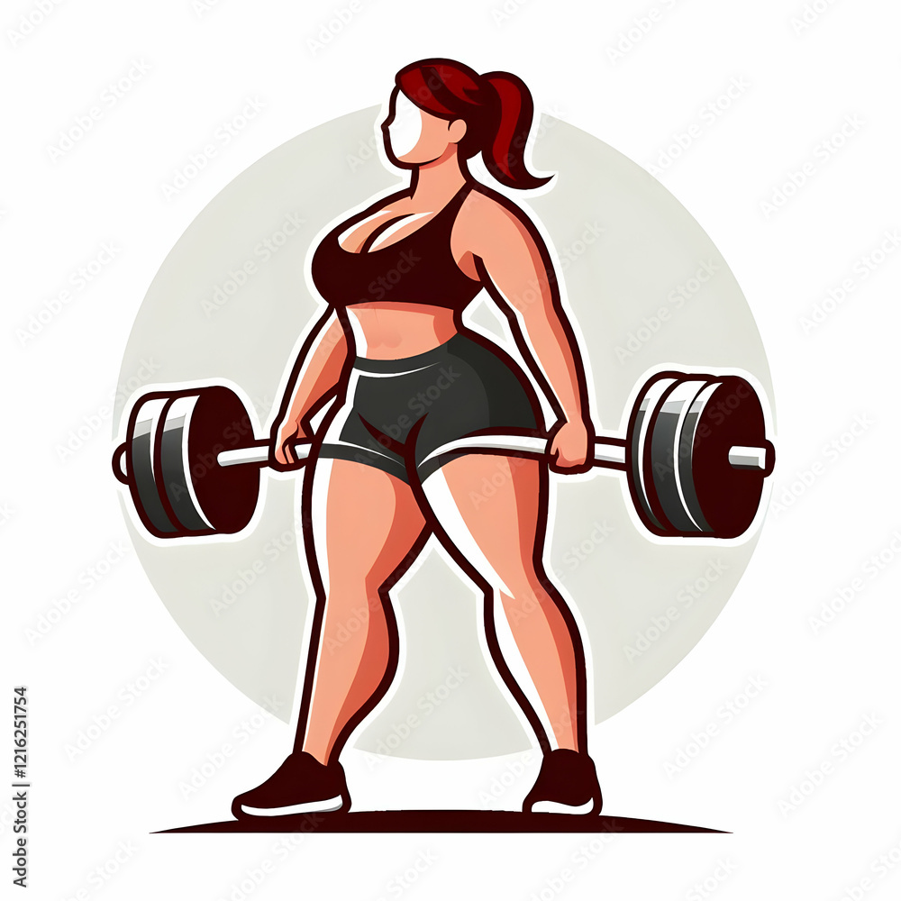 Obraz premium young woman lifting weights