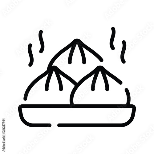 Traditional chinese dumplings, asian food, steamed chinese bun vector design
