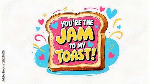 Wallpaper Mural Youre the Jam to My Toast Valentine Graphic Design Torontodigital.ca