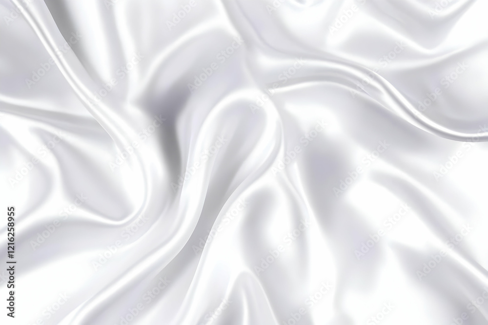 Obraz premium White silk fabric flows smoothly, creating an elegant and luxurious background texture.