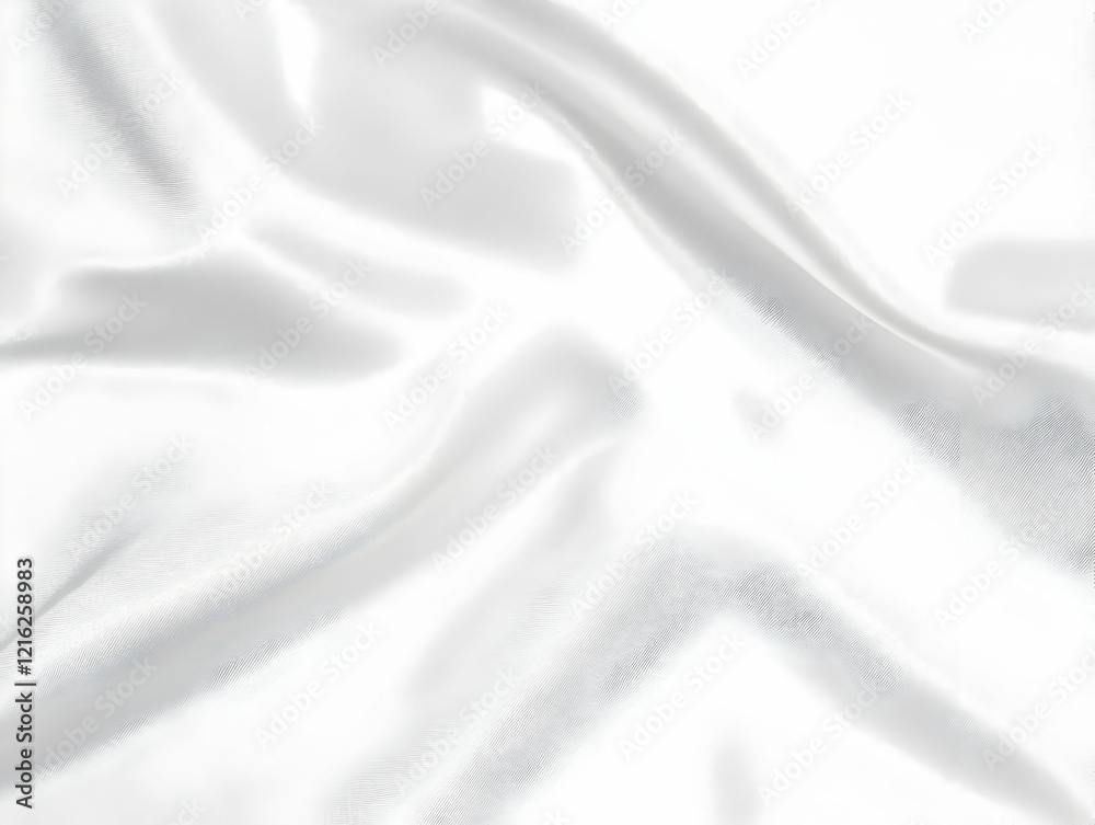 Naklejka premium White Silk Fabric Flows and Creates Elegant Drapes Smoothly