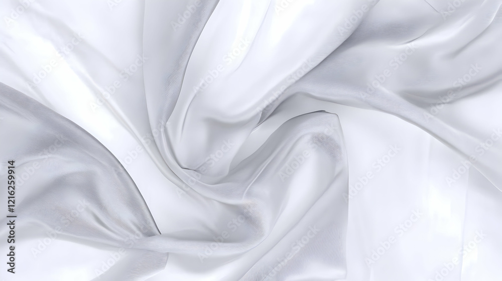 Obraz premium White silk fabric flows and drapes elegantly, creating a luxurious texture and abstract background.