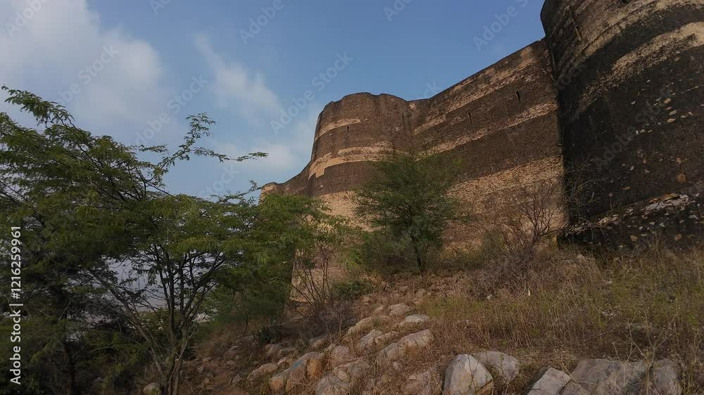 Scenic View of the Ancient Boundary Wall of Achrol Fort, a Lesser-Known Historic Gem of Rajasthan Near Jaipur Scenic View of the Ancient Boundary Wall of Achrol Fort, a Lesser-Known Historic Gem of Rajasthan Near Jaipur