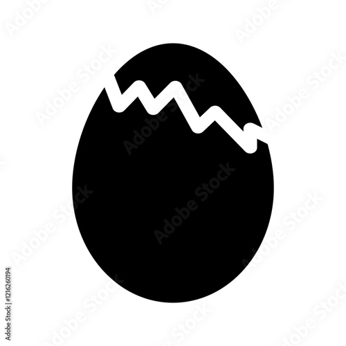 Cracked or broken Easter egg, showcasing a unique, imperfect design.