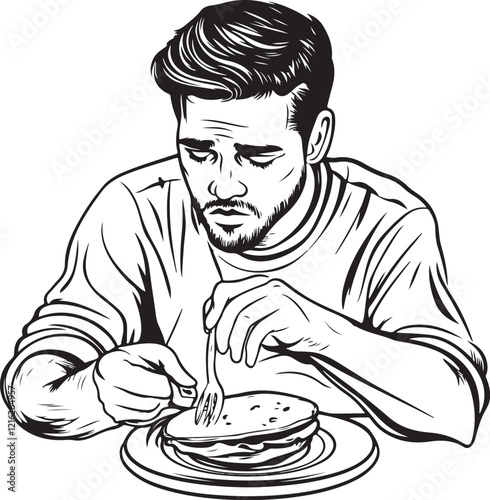 man eating a sandwich