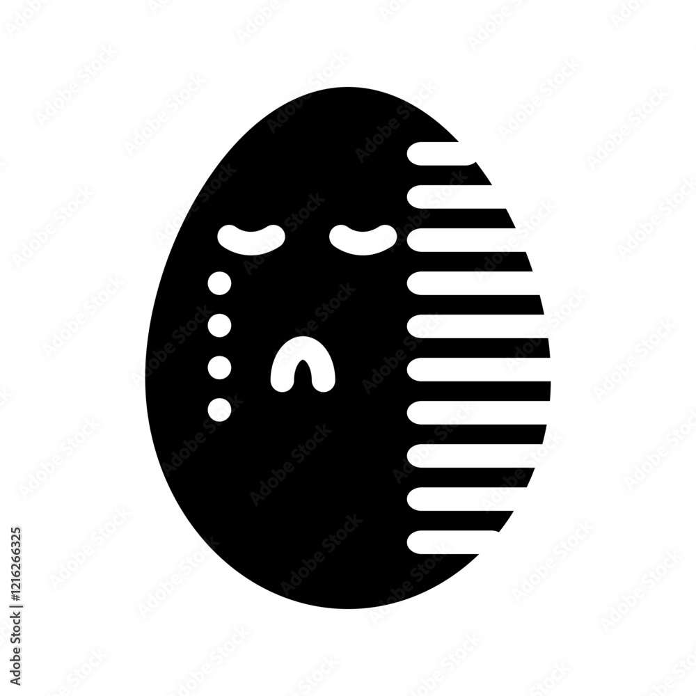 solid Sad Easter egg with a melancholic expression. solid Sad Easter egg with a melancholic expression.
