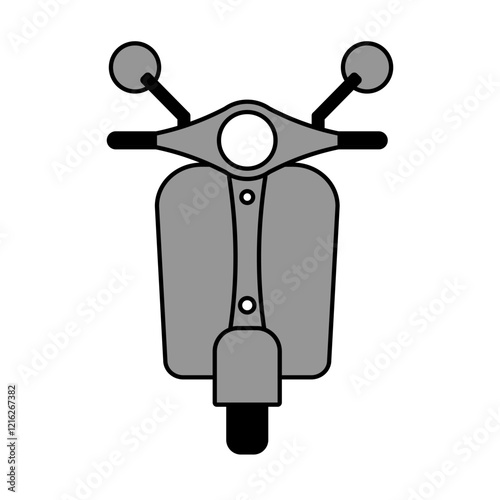 Symbol Icon or Logo Scooter Grey Color Design