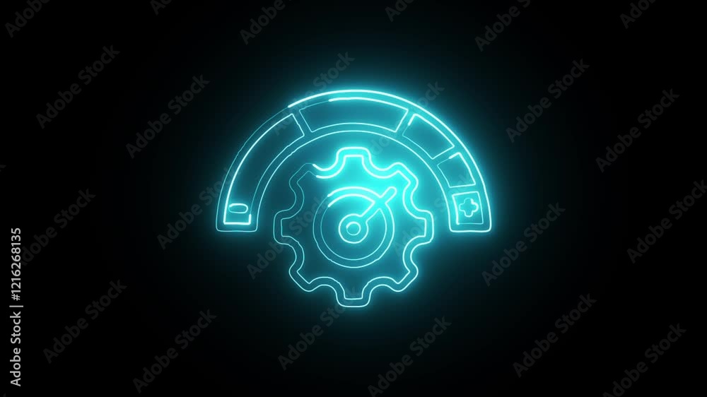 Glowing Neon Intensity Icon Isolated on Black Background. HD Video Graphic Animation Glowing Neon Intensity Icon Isolated on Black Background. HD Video Graphic Animation