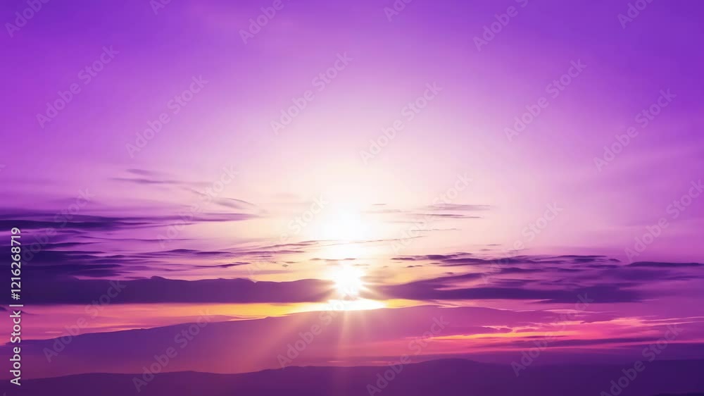 Dramatic Magenta Purple Sunrise with Clouds and Sun Rays Illuminating the Sky Dramatic Magenta Purple Sunrise with Clouds and Sun Rays Illuminating the Sky