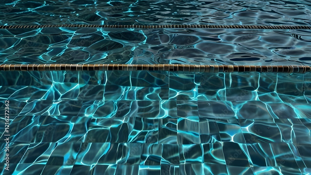 Fototapeta premium Texture of water in swimming pool for background Generative AI